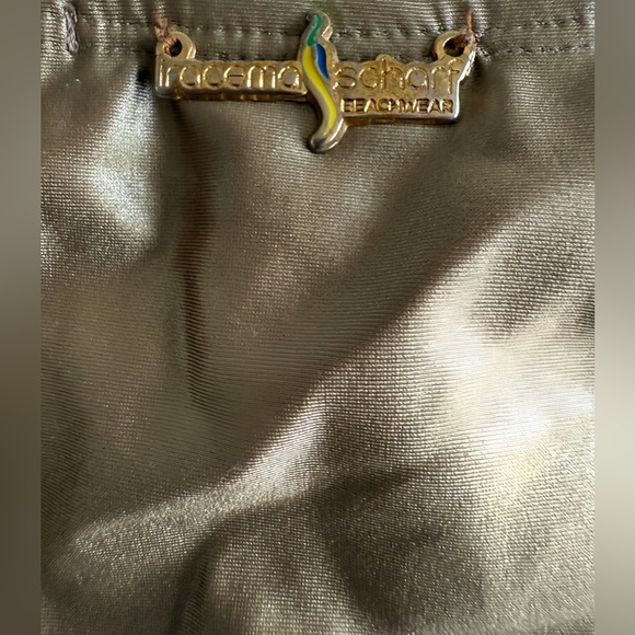 Iracema Scharf Luxury Brazilian Bikini Set S Gold Brown Bandeau Top & Bottom NWT - Picture 5 of 15